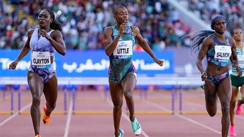 Meeting international Mohammed VI d'athlétisme (Ligue de diamant).. l'Américaine Shamier Little remporte le 400 m haies